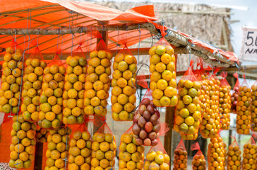 Oranges stall in Northern Sumatra, Indonesia