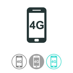 Smartphone vector icon. 4G sign icon.