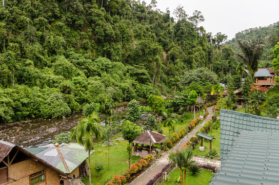 The village of Bukit Lawang in Sumatra, Indonesia