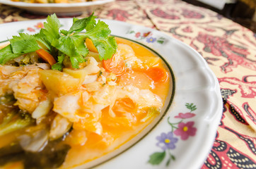 Indonesian Vegetable Soup in Tangkahan - Sumatra, Indonesia