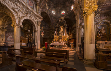 Fototapeta na wymiar The altar of the Sanctuary at Sacro Monte Varese_ Italy, Lombard