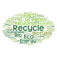 Conceptual ecology word cloud isolated