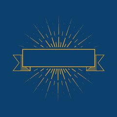 Set of vintage handdrawn sunbursts in different shapes