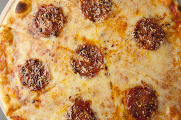 pepperoni pizza with sausage
