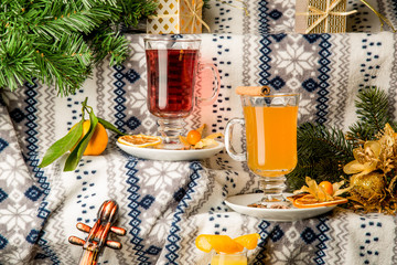 Hot, winter drinks mulled wine