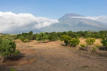 Outdoor-Kissen View of Agung Volcano, Bali, Indonesia. © rostovtsevayu