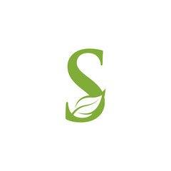 letter leaf green logo icon