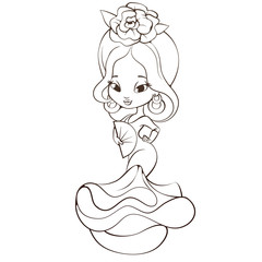 Latin Spanish Cute chibi cartoon girl 