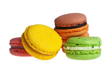 Colorful macaroon isolated on white background