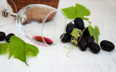 Glass with wine
