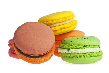 Colorful macaroon isolated on white background