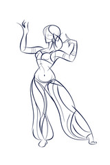 belly dancer ink sketch gesture drawing