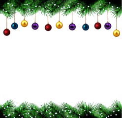 festive Christmas tree. vector. seamless festive border.
