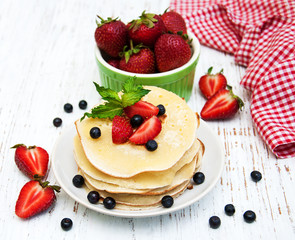 pancakes and fresh berries