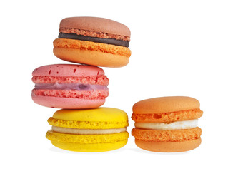 Colorful macaroon isolated on white background