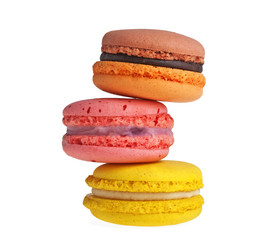 Colorful macaroon isolated on white background