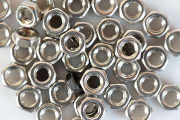 Nuts on white backdrop