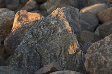 stones at sunset