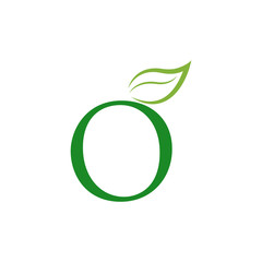 letter leaf green logo icon