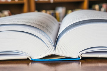 Open book on the table