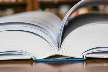Open book on the table