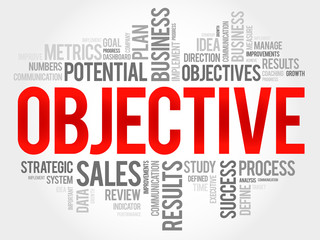 Objective word cloud, business concept