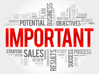 Important word cloud, business concept