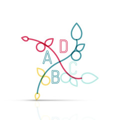 Abstract geometric linear hipster floral icon, frame design, flat style