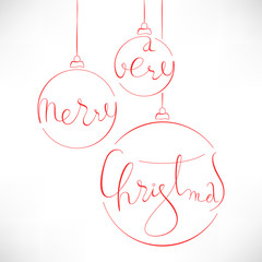 Congratulation lettering shaped as a christmas balls