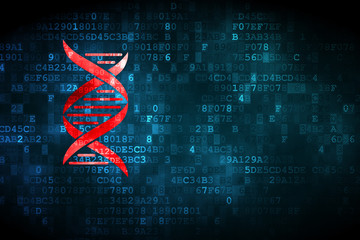 Science concept: DNA on digital background