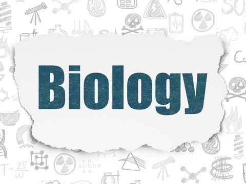 Science concept: Biology on Torn Paper background