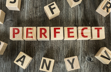 Wooden Blocks with the text: Perfect