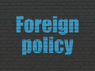 Fototapeta na wymiar Politics concept: Foreign Policy on wall background