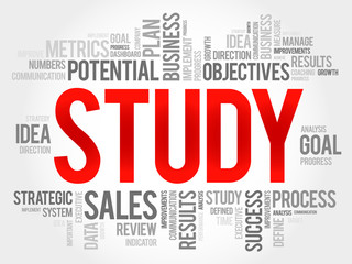 Study word cloud, business concept