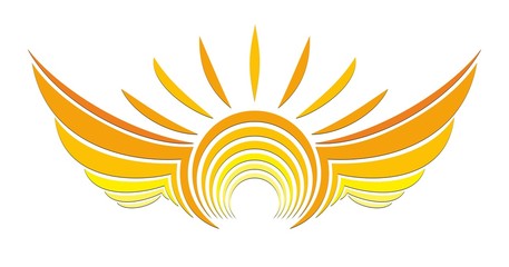sun Logo with wings.