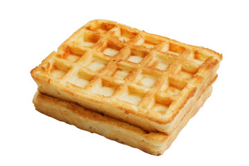 Soft waffles isolated on white