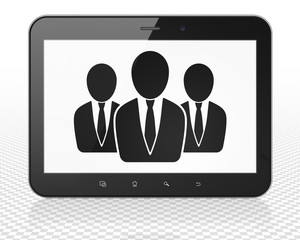 Law concept: Tablet Pc Computer with Business People on display