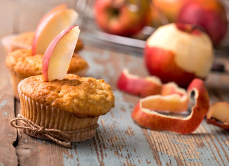 delicious homemade muffins with apples