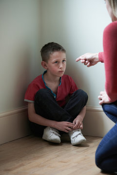 Mother Being Physically Abusive Towards Son At Home