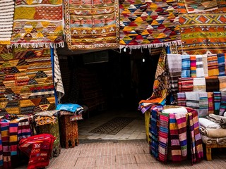 store of a carpet seller in morocco
