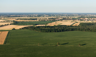 Fototapeta na wymiar aerial view of harvest fields in summer