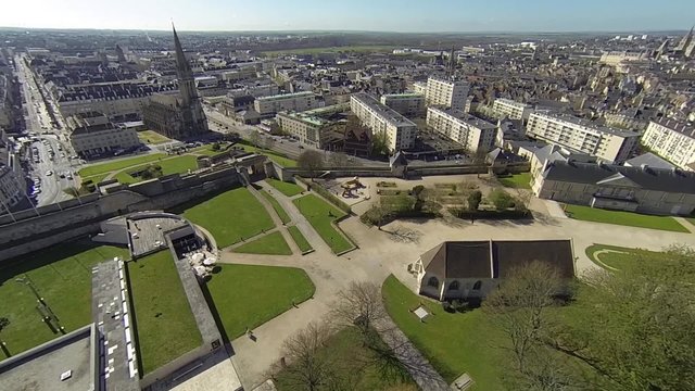 Château Guillaume de Normandie,Caen,vue aérienne