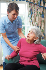 Care Worker Mistreating Elderly Woman