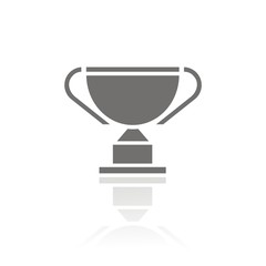 Icono aislado de un trofeo con reflejo