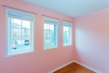 Empty Bedroom in pink color