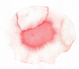 red watercolor blob on paper
