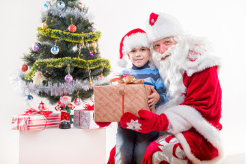 Santa Claus with little boy