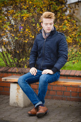 Fototapeta premium Young handsome man outdoors