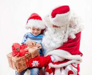 Santa Claus with little boy