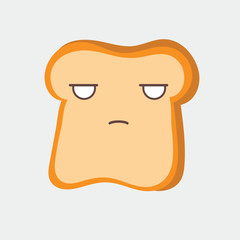 Isolated happy smile point finger Slice of bread cartoon